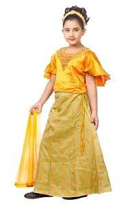 Lehenga Choli Floral Readymade Net with Cotton Lining Beautiful Dress (Yellow)-thumb2