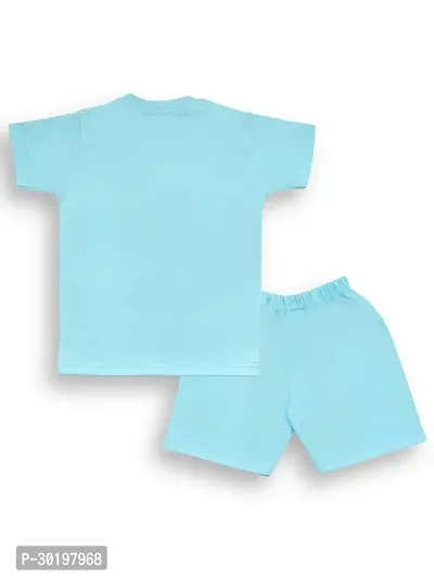 Trendy Blue Cotton Printed T-Shirts with Shorts for Boys-thumb2