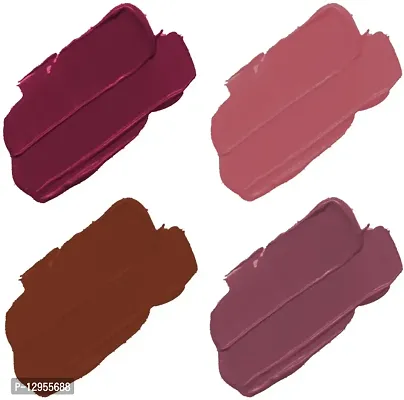 Non Transfer Waterproof Longlast Liquid Matte Mini Lipstick Pack Of 4-thumb2