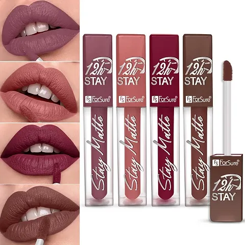 ForSure? Non Transfer Waterproof Longlast Liquid Matte Mini Lipstick Pack Of 4