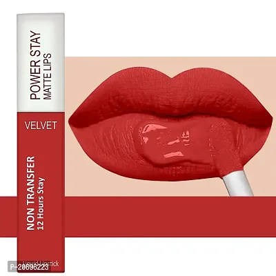 ForSure? Liquid Matte Lipstick Waterproof - Power Stay Lipstick combo of 4 (Upto 12 Hrs Stay) (Peach Nude, Deep Red, Bright Red, Cherry Maroon)-thumb4