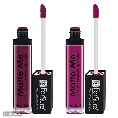 ForSure Matte Me Liquid Lipstick Non - Transferable Combo (Royal Maroon, Magenta, Pack of 2)