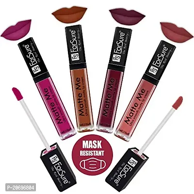 ForSure Matte Me Liquid Lipstick Non - Transferable (Pack of 4) (Magenta , Rust Brown , Ruby Red , Nude)-thumb0