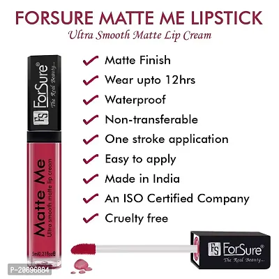 ForSure Matte Me Liquid Lipstick Non - Transferable Combo (Rich Pink, Magenta, Pack of 2)-thumb5