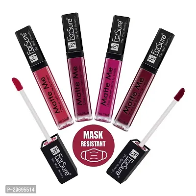 ForSure Matte Me Liquid Lipstick Non - Transferable Combo (Rich Pink , Royal Maroon ,Magenta ,Ruby Red, Pack of 4)-thumb0