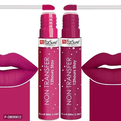 ForSure? Waterproof Liquid Star Matte Lipstick Non Transfer Smudge Proof Upto 12 HrsStay Pack of 2 (Magnetic Magenta,Fuchsia Pink)