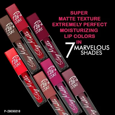 ForSure? Non Transfer Waterproof Longlast Liquid Matte Mini Lipstick Pack Of 4 (Peppy Red,Royal Berry,Crimson Red,Mauve Ice)-thumb5