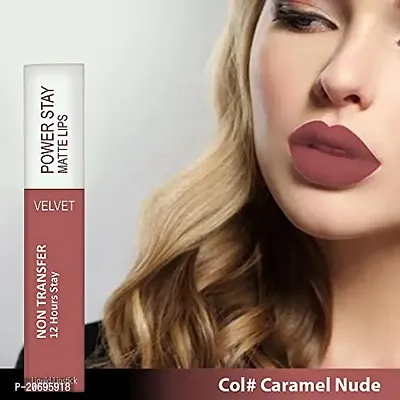 ForSurereg; Liquid Matte Lipstick Waterproof Power Stay Lipstick  Nail Polish combo (Glossy Nude , Peach Nude)-thumb5