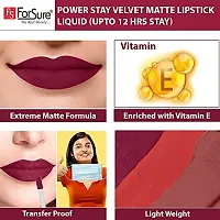 ForSurereg; Liquid Matte Lipstick Waterproof - Power Stay Lipstick combo (Upto 12 Hrs Stay) (Pink Blush,Cherry Maroon,Deep Brown)-thumb4