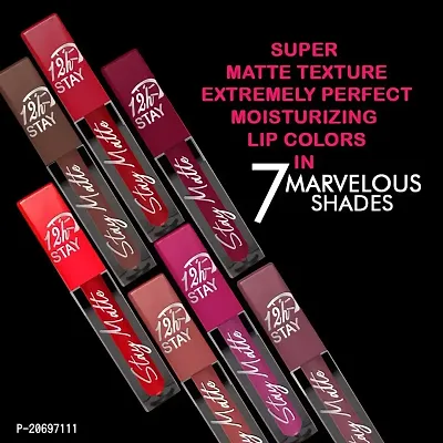 ForSure? Non Transfer Waterproof Longlast Liquid Matte Mini Lipstick Pack Of 4 (Royal Berry,Haute Plum,Coco Brown,Crimson Red)-thumb5