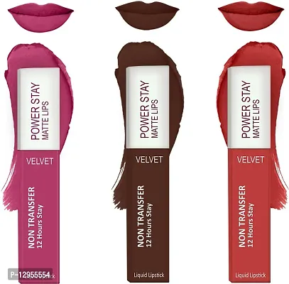 Waterproof Liquid Matte Lipstick - Power Stay Lipstick Combo (Upto 12 Hrs Stay)-thumb0