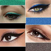 ForSurereg; Absolute Shine Liquid Glitter Eyeliner, Intense Color, Long Lasting, Glossy Texture Combo of 4 (7 ml each) (Pack of 4, Torquise Blue, Glitter Brown, Glitter Green, Intense Black)-thumb1