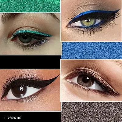 ForSurereg; Absolute Shine Liquid Glitter Eyeliner, Intense Color, Long Lasting, Glossy Texture Combo of 4 (7 ml each) (Pack of 4, Torquise Blue, Glitter Brown, Glitter Green, Intense Black)-thumb2