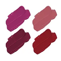 ForSure? Non Transfer Waterproof Longlast Liquid Matte Mini Lipstick Pack Of 4 (Royal Berry,Haute Plum,Adorable Nude,Mauve Ice)-thumb1