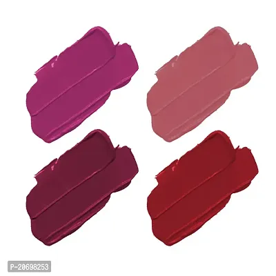 ForSure? Non Transfer Waterproof Longlast Liquid Matte Mini Lipstick Pack Of 4 (Royal Berry,Haute Plum,Adorable Nude,Mauve Ice)-thumb2