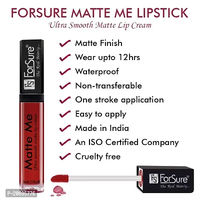 ForSure Matte Me Liquid Lipstick Non - Transferable (Pack of 3) (Rich Pink, Nude, Matte Red)-thumb5