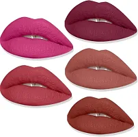 Hd Matte Lipstick Long Hours Stay Smooth Matte Texture 3.5Gm Each Combo Of 5-thumb1