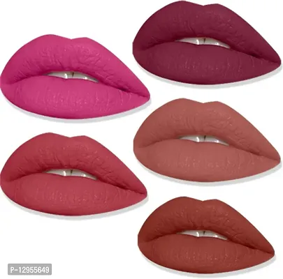 Hd Matte Lipstick Long Hours Stay Smooth Matte Texture 3.5Gm Each Combo Of 5-thumb2