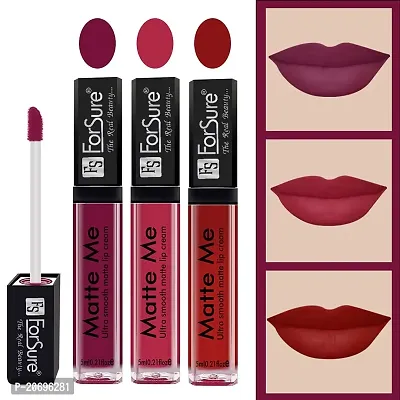 ForSure Matte Me Liquid Lipstick Non - Transferable Combo (Royal Maroon ,Rich Pink , Matte Red, Pack Of 3)