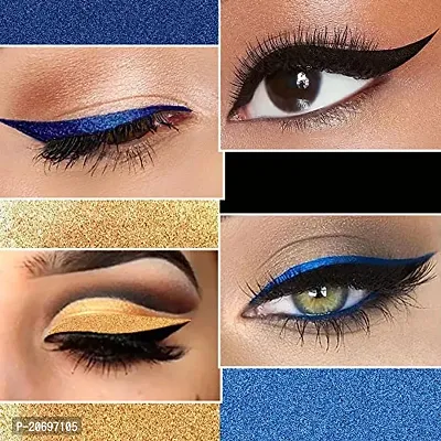 ForSurereg; Absolute Shine Liquid Glitter Eyeliner, Intense Color, Long Lasting, Glossy Texture Combo of 4 (7 ml each) (Pack of 4, Golden, Royal Blue, Torquise Blue, Intense Black)-thumb2