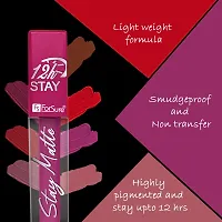 ForSure? Non Transfer Waterproof Longlast Liquid Matte Mini Lipstick Pack Of 4 (Royal Berry,Coco Brown,Crimson Red,Peppy Red)-thumb2