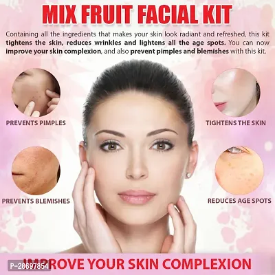 ForSure? Mix Fruit Facial Kit 5-Pieces Skin Care Set with Deep Cleanser, Exfoliating Scrub, Nourishing Gel, Whitening Cream, Mask Pack And FREE Face Serum for Anti Aging Skin Kit For Women(80gm)-thumb5