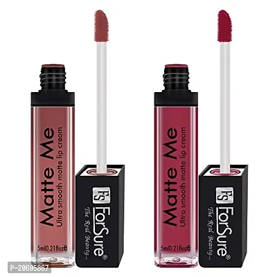 ForSure Matte Me Liquid Lipstick Combo of 2 (Non Transferable) (Nude  Pink)