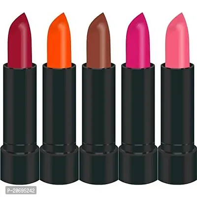 Forfor Combo of 5 Stylish Matte Lipstick (Rani, Orange, Hot Coffee, Magenta, Hot Pink)