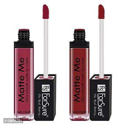 ForSure Matte Me Liquid Lipstick Combo of 2 (Non Transferable) (Red  Maroon)-thumb0