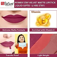 ForSurereg; Liquid Matte Lipstick Waterproof - Power Stay Lipstick combo (Upto 12 Hrs Stay) (Pink Blush, Cherry Maroon)-thumb3