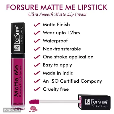 ForSure Matte Me Liquid Lipstick Non - Transferable Combo (Magenta , Nude, Pack of 2)-thumb5