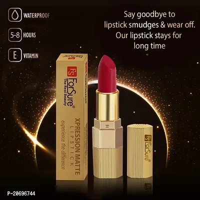 ForSure? Xpression Lipsick Long Lasting Matte Finish Combo of 3 Colors Lipstick for Women Suitable All Tones 3.5gm Each (Nude Matte-Red Velvet-Magenta)-thumb5