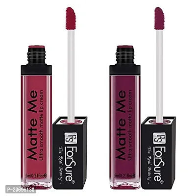 ForSure Matte Me Liquid Lipstick Non - Transferable Combo (Rich Pink, Royal Maroon, Pack of 2)