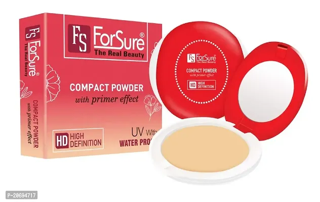 ForSure Compact Powder with Primer Effect, Kajal and Pack of 3 Forfor Matte Lipstick (Colour - Beige, Baby Red, Red)-thumb2