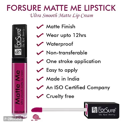 ForSure Matte Me Liquid Lipstick Non - Transferable Combo (Magenta , Matte Red, Pack of 2)-thumb5