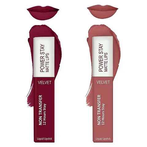 ForSure? Liquid Matte Lipstick Waterproof - Power Stay Lipstick combo of 2 (Upto 12 Hrs Stay)