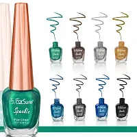 ForSure? Absolute Shine Liquid Glitter Eyeliner, Intense Color, Long Lasting, Glossy Texture (7 ml each) (Glitter Green)-thumb2