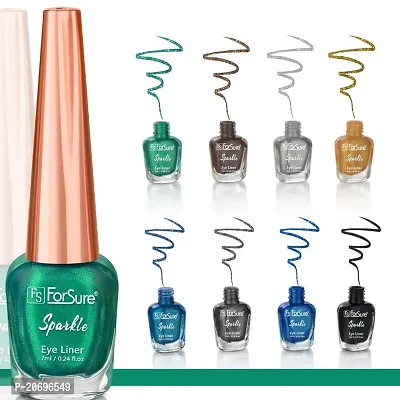 ForSure? Absolute Shine Liquid Glitter Eyeliner, Intense Color, Long Lasting, Glossy Texture (7 ml each) (Glitter Green)-thumb3