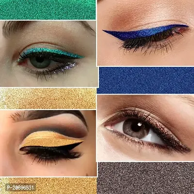 ForSure? Absolute Shine Liquid Glitter Eyeliner, Intense Color, Long Lasting, Glossy Texture Combo of 4 (7 ml each) (Pack of 4, Golden, Royal Blue, Glitter Brown, Glitter Green)-thumb2