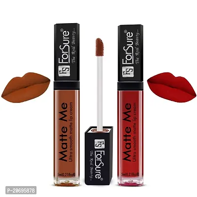 ForSure Matte Me Liquid Lipstick Non - Transferable Combo (Royal Maroon ,Magenta , Rust Brown , Matte Red, Pack of 4)-thumb2