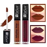 ForSure Matte Me Liquid Lipstick Non - Transferable Combo (Rust Brown, Ruby Red, Pack of 2)-thumb1