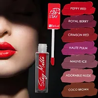ForSure? Non Transfer Waterproof Longlast Liquid Matte Mini Lipstick Pack Of 4 (Royal Berry,Haute Plum,Coco Brown,Mauve Ice)-thumb2