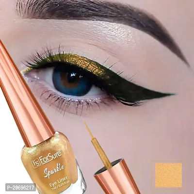 ForSure? Absolute Shine Liquid Glitter Eyeliner  Kajal Combo Intense Color, Long Lasting, Glossy Texture Smudge Proof (Golden  Black)-thumb4