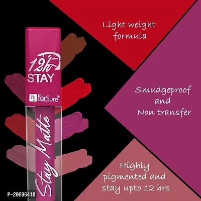 ForSure? Non Transfer Waterproof Longlast Liquid Matte Mini Lipstick Pack Of 4 (Mauve Ice,Adorable Nude,Crimson Red,Peppy Red)-thumb4