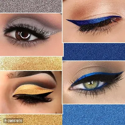 ForSure? Absolute Shine Liquid Glitter Eyeliner, Intense Color, Long Lasting, Glossy Texture Combo of 4 (7 ml each) (Pack of 4, Golden, Royal Blue, Turquoise Blue, Glitter Grey)-thumb2