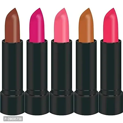 Forfor Combo of 5 Stylish Matte Lipstick (Hot Coffee, Magenta, Hot Pink, Light Coffee, Pink)