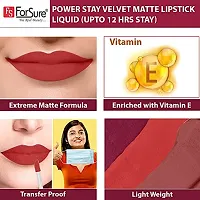 ForSurereg; Liquid Matte Lipstick Waterproof - Power Stay Lipstick combo (Upto 12 Hrs Stay) (Pink Blush, Bright Red)-thumb3