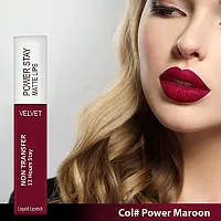ForSurereg; Liquid Matte Lipstick Waterproof Power Stay Lipstick  Nail Polish combo (Red ,Cherry Maroon)-thumb4