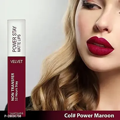 ForSurereg; Liquid Matte Lipstick Waterproof Power Stay Lipstick  Nail Polish combo (Red ,Cherry Maroon)-thumb5
