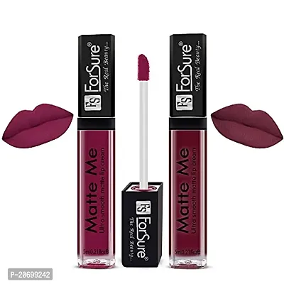 ForSure Matte Me Liquid Lipstick Non - Transferable Combo (Royal Maroon , Ruby Red, Pack of 2)